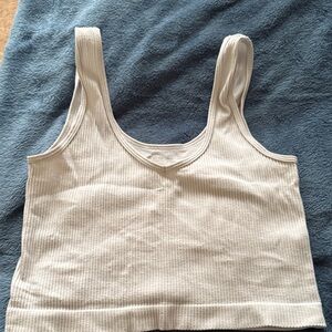 BKE White Ribbed Tank Top